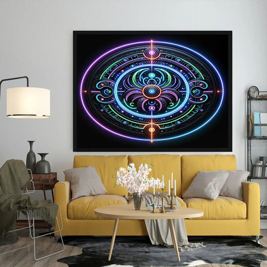 Neon Halo Framed Wall Hanging
